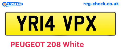 YR14VPX are the vehicle registration plates.