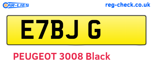 E7BJG are the vehicle registration plates.