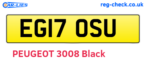 EG17OSU are the vehicle registration plates.