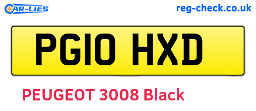 PG10HXD are the vehicle registration plates.