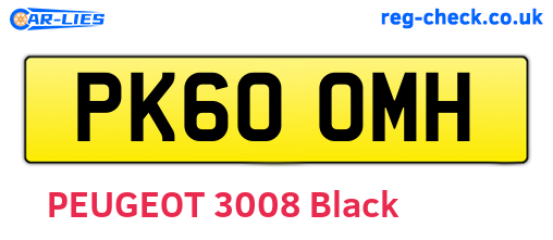 PK60OMH are the vehicle registration plates.
