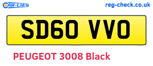 SD60VVO are the vehicle registration plates.