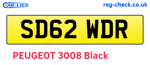 SD62WDR are the vehicle registration plates.