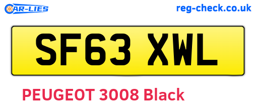 SF63XWL are the vehicle registration plates.