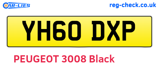 YH60DXP are the vehicle registration plates.