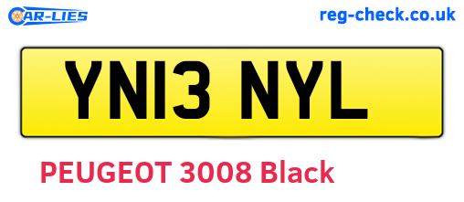 YN13NYL are the vehicle registration plates.