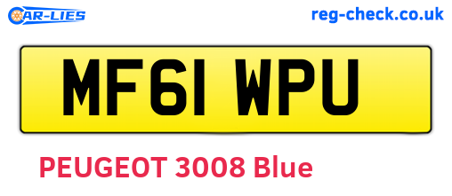 MF61WPU are the vehicle registration plates.