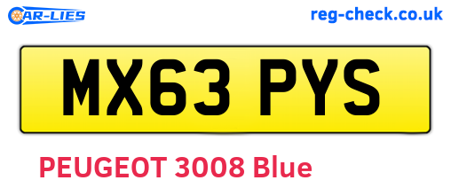 MX63PYS are the vehicle registration plates.