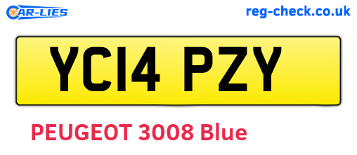 YC14PZY are the vehicle registration plates.