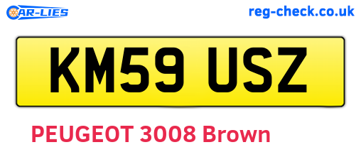 KM59USZ are the vehicle registration plates.