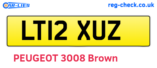 LT12XUZ are the vehicle registration plates.