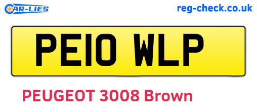 PE10WLP are the vehicle registration plates.