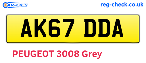 AK67DDA are the vehicle registration plates.