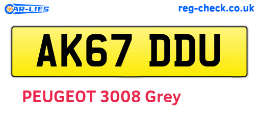AK67DDU are the vehicle registration plates.