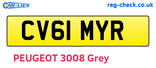 CV61MYR are the vehicle registration plates.