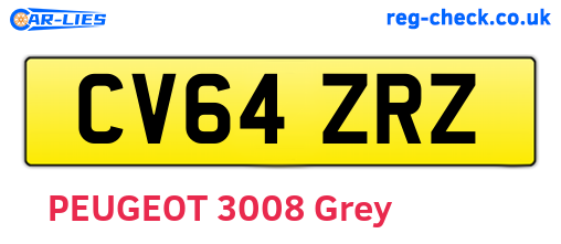CV64ZRZ are the vehicle registration plates.