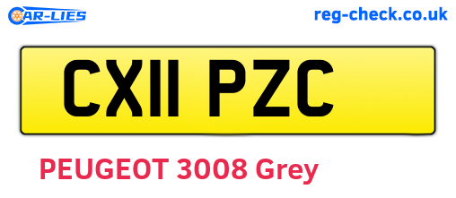 CX11PZC are the vehicle registration plates.
