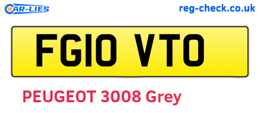 FG10VTO are the vehicle registration plates.