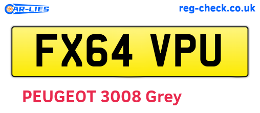 FX64VPU are the vehicle registration plates.