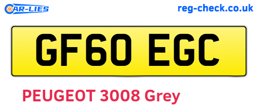 GF60EGC are the vehicle registration plates.