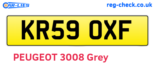 KR59OXF are the vehicle registration plates.
