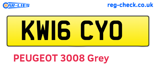 KW16CYO are the vehicle registration plates.