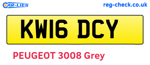 KW16DCY are the vehicle registration plates.