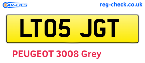 LT05JGT are the vehicle registration plates.