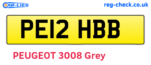 PE12HBB are the vehicle registration plates.