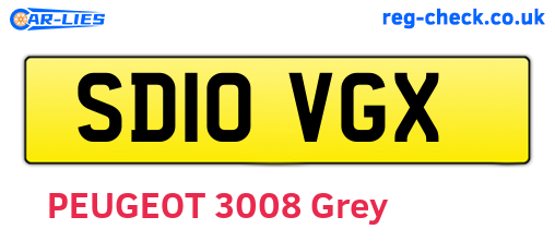 SD10VGX are the vehicle registration plates.