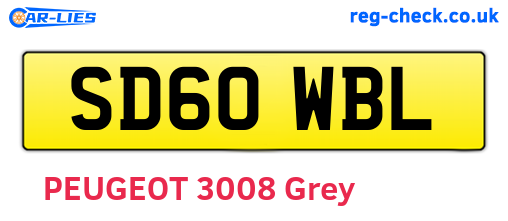 SD60WBL are the vehicle registration plates.