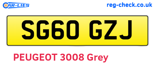 SG60GZJ are the vehicle registration plates.