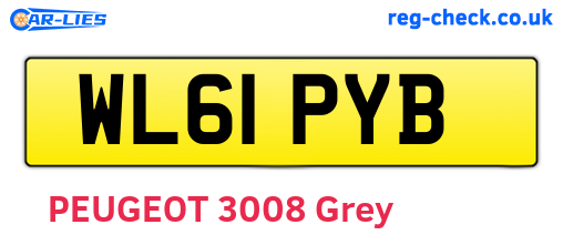 WL61PYB are the vehicle registration plates.