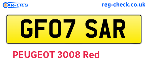 GF07SAR are the vehicle registration plates.