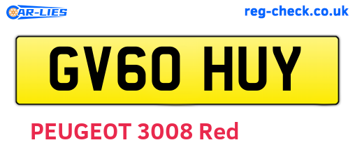 GV60HUY are the vehicle registration plates.