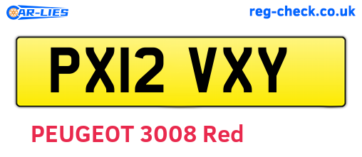 PX12VXY are the vehicle registration plates.