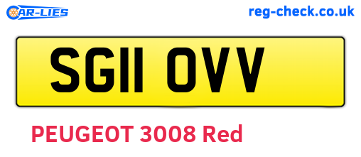 SG11OVV are the vehicle registration plates.