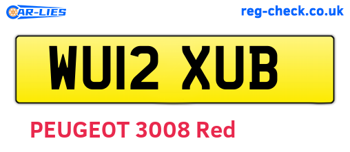 WU12XUB are the vehicle registration plates.