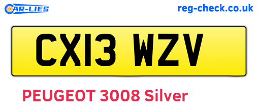 CX13WZV are the vehicle registration plates.