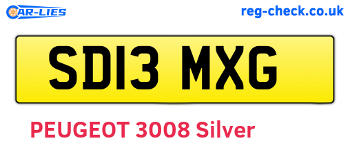 SD13MXG are the vehicle registration plates.
