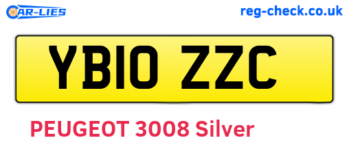 YB10ZZC are the vehicle registration plates.