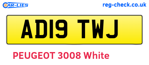 AD19TWJ are the vehicle registration plates.