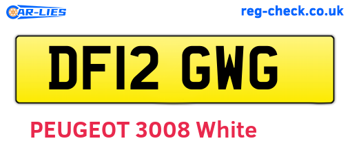 DF12GWG are the vehicle registration plates.