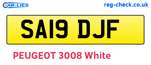 SA19DJF are the vehicle registration plates.