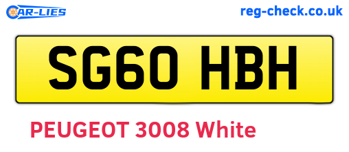 SG60HBH are the vehicle registration plates.