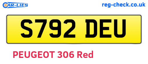 S792DEU are the vehicle registration plates.