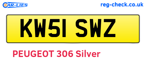 KW51SWZ are the vehicle registration plates.