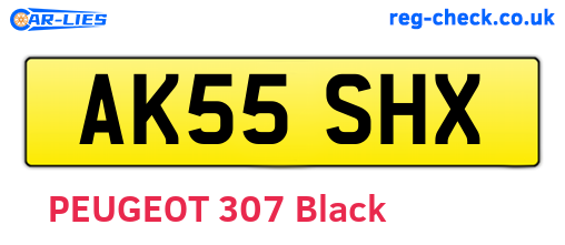 AK55SHX are the vehicle registration plates.