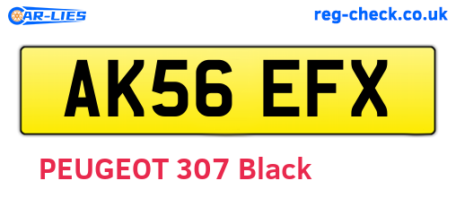AK56EFX are the vehicle registration plates.