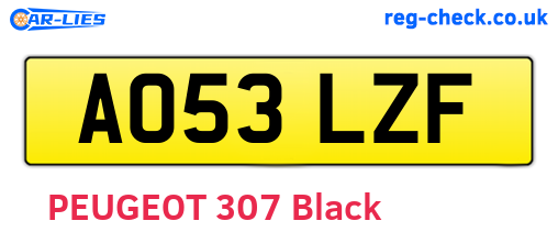 AO53LZF are the vehicle registration plates.